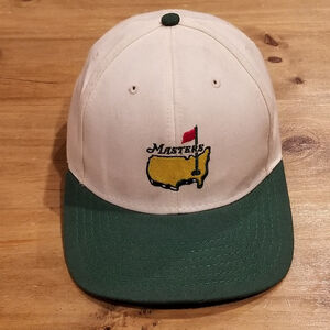 Vintage Masters Golf Hat Leather Strap Back White American Needle